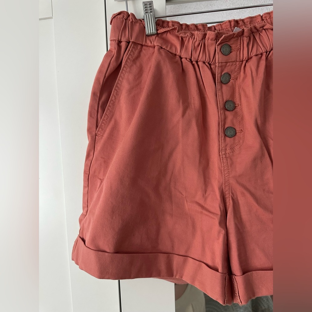 Banana Republic Shorts High Waist Terracotta Paper-bag  Women’s Shorts 8 - Picture 3 of 4
